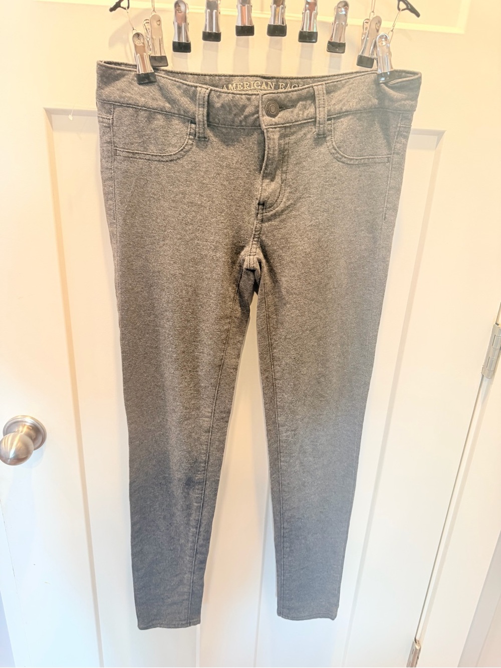 American Eagle Jeggings 4 Regular Gray Super Stretch Cotton Skinny Pants